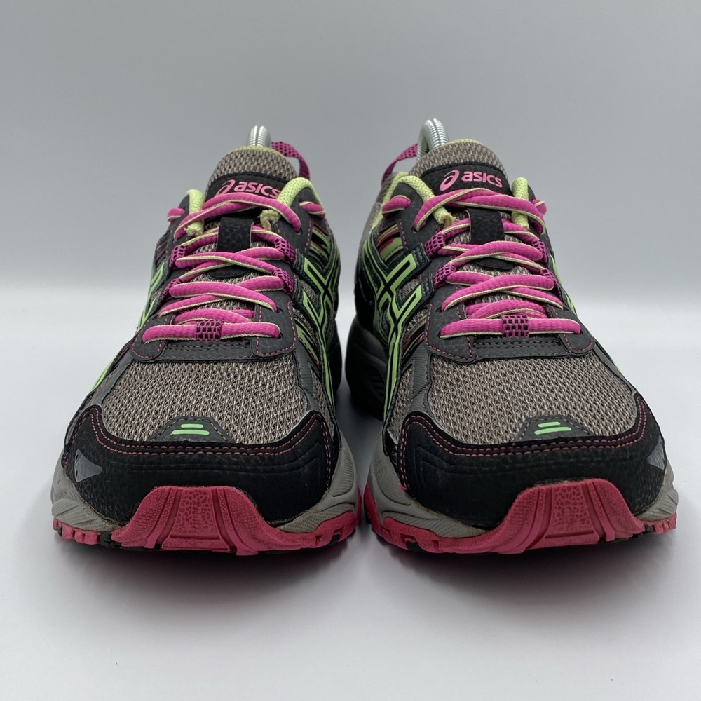 ASICS GEL-Venture 5 Trail Running Shoes Women's 9 Gray Pink Lime Green T5N8N - Picture 3 of 8